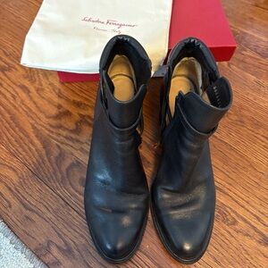Salvatore Ferragamo Florian Black Ankle Boots